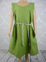 Mittelalterkleid für Mädchen aus Leinen grün